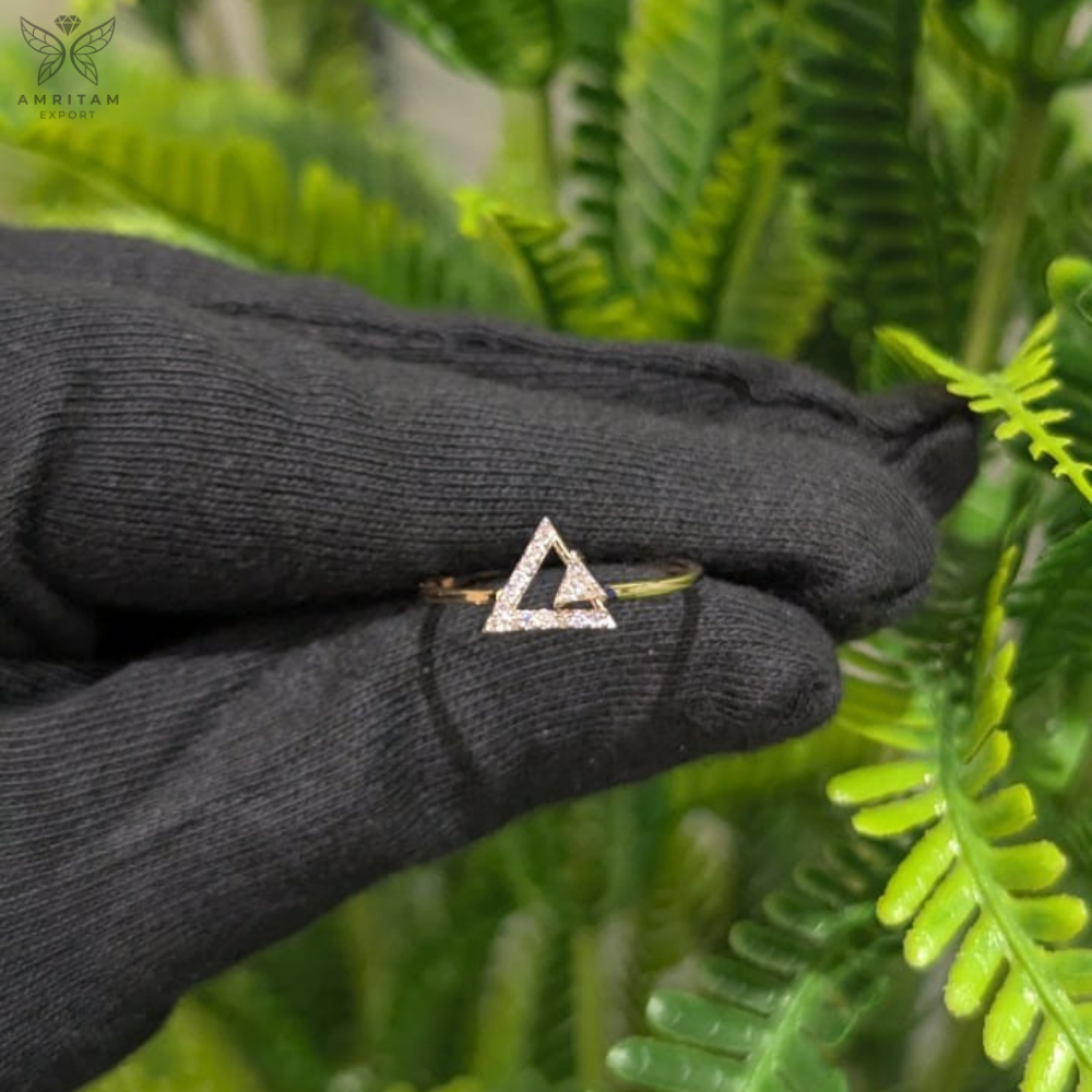 Lab-Grown Diamond Trillion Geometric Triangle Ring