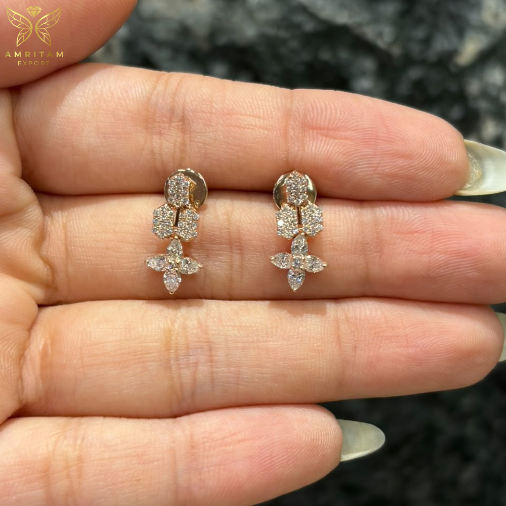 Geometric Hexagon & Star Cluster Diamond Necklace Set