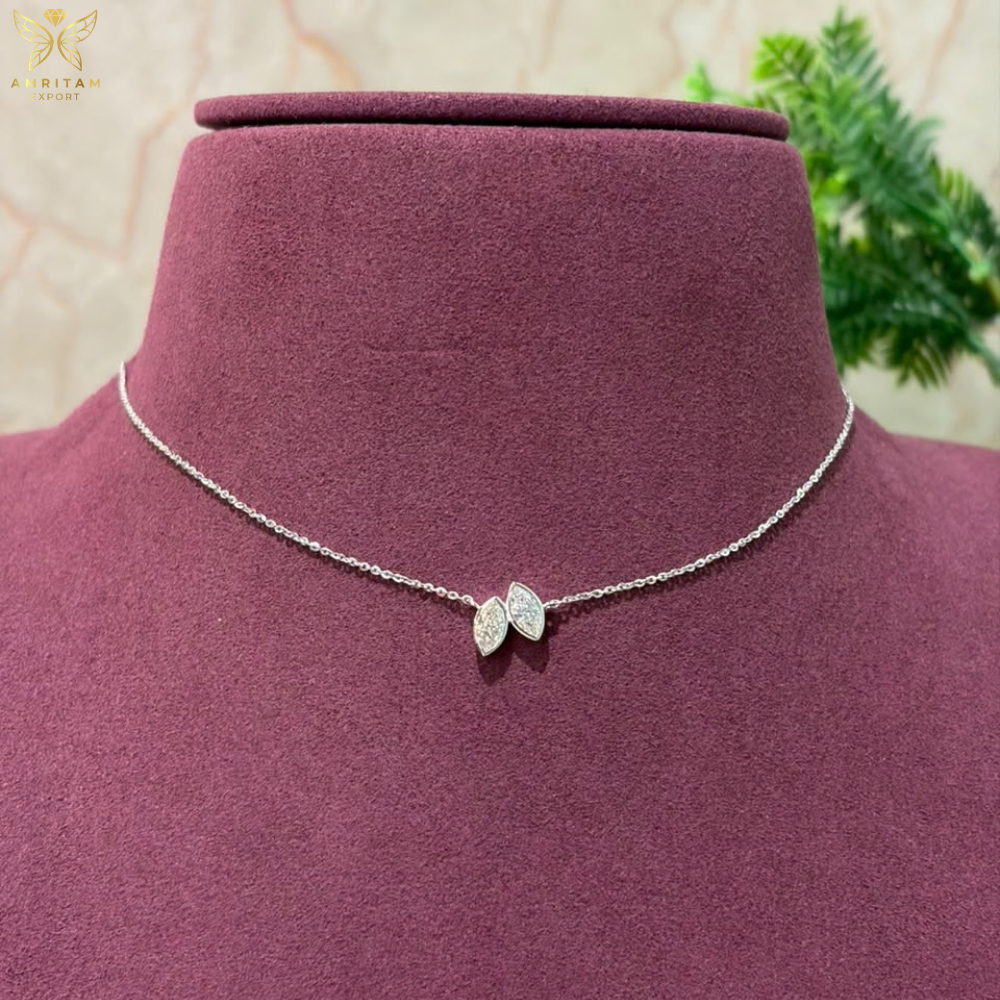 Two-Stone Marquise Bypass Pendant Necklace