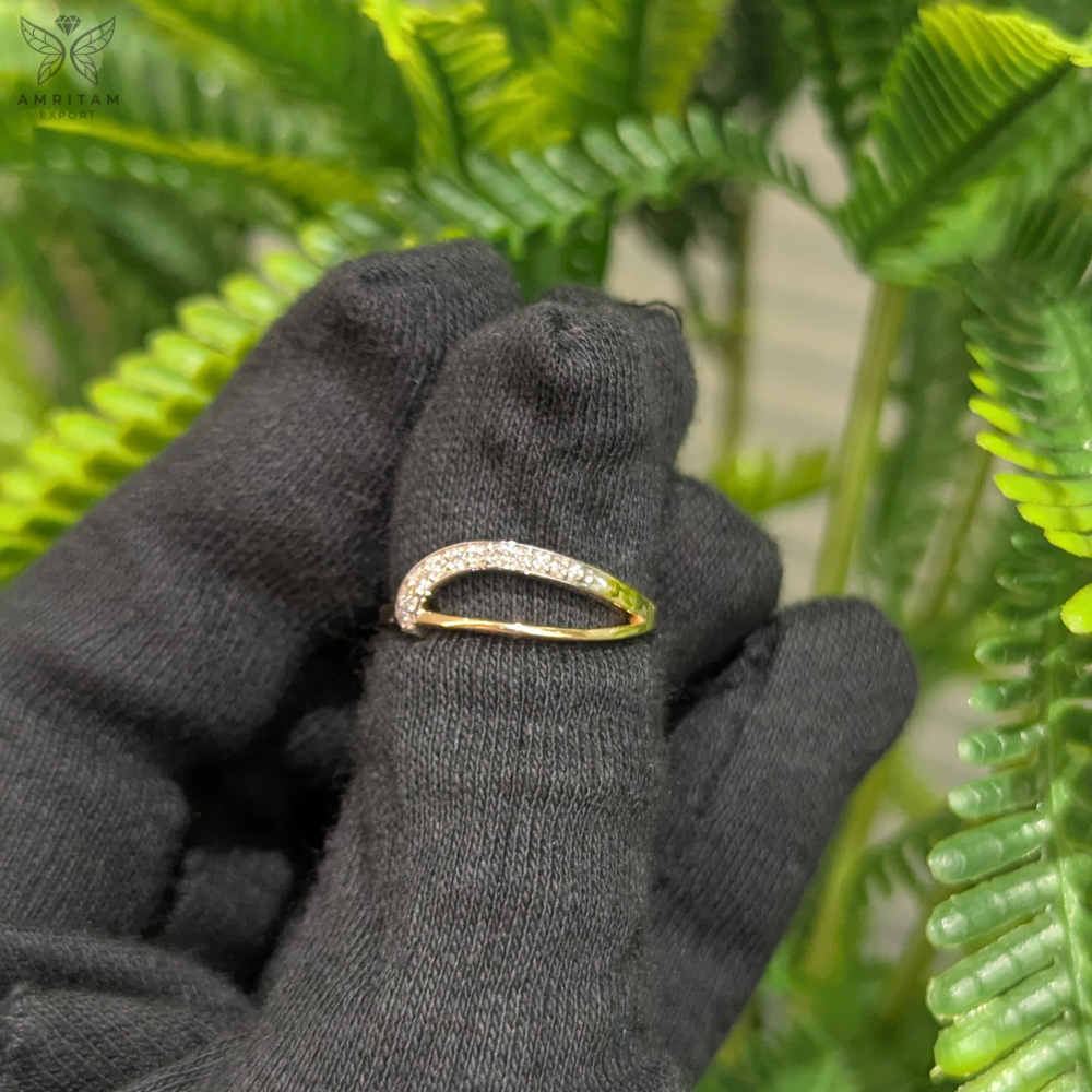 Lab-Grown Diamond Curved Half-Moon Ring