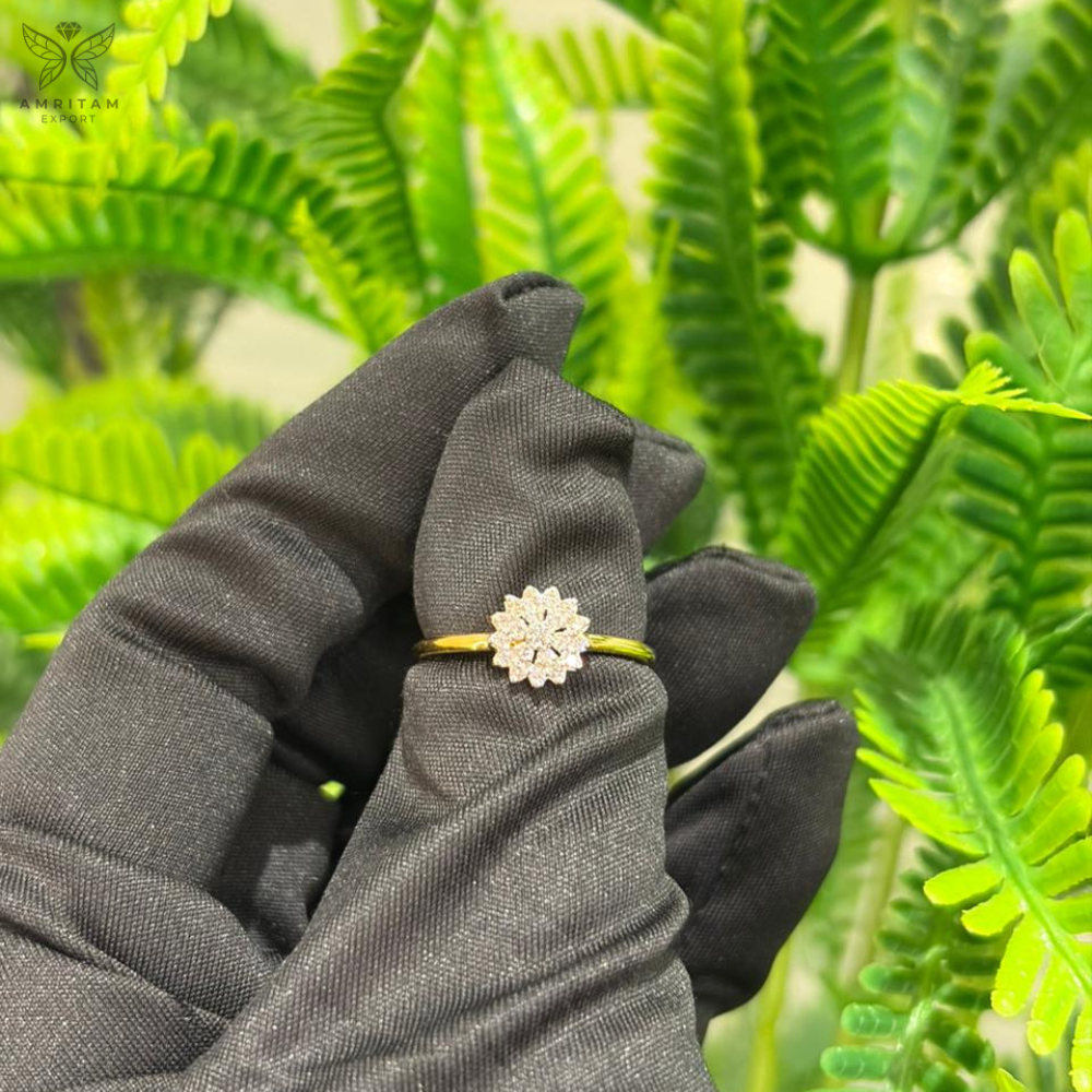 Lab-Grown Diamond Multi-Layer Sunburst Cluster Ring