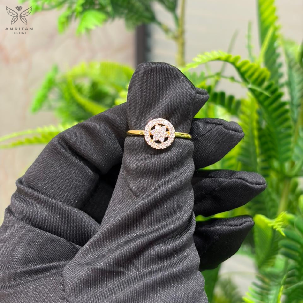 Lab-Grown Diamond Round Medallion Halo Ring