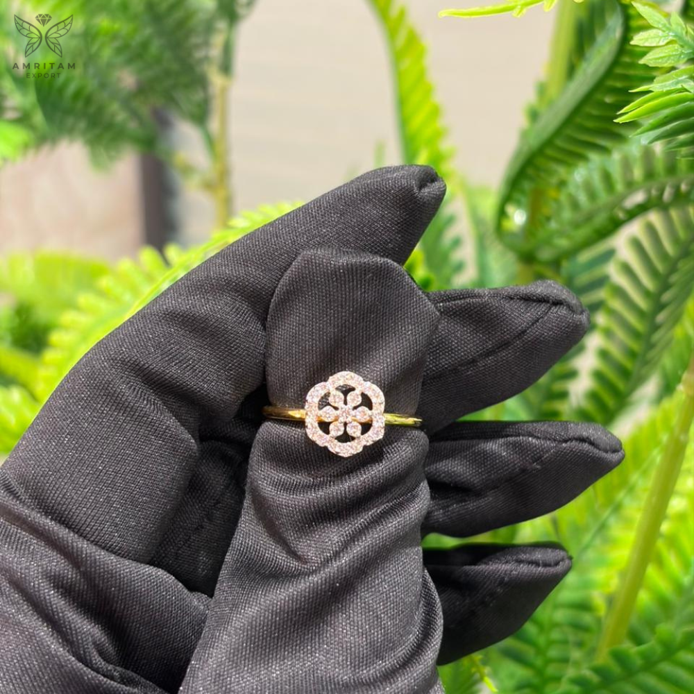 Lab-Grown Diamond Hexagonal Framed Cluster Ring