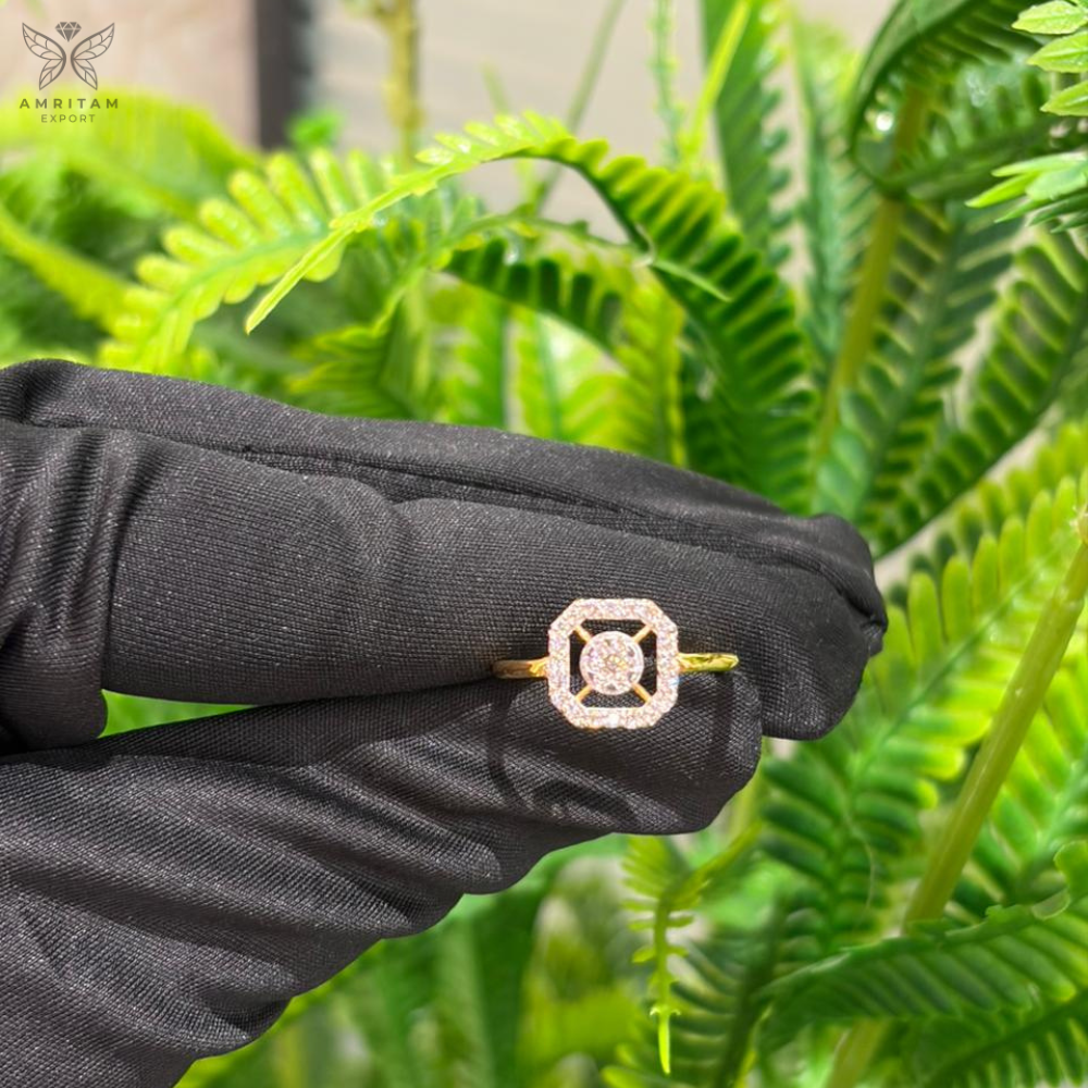 Geometric Yellow Gold Statement Ring
