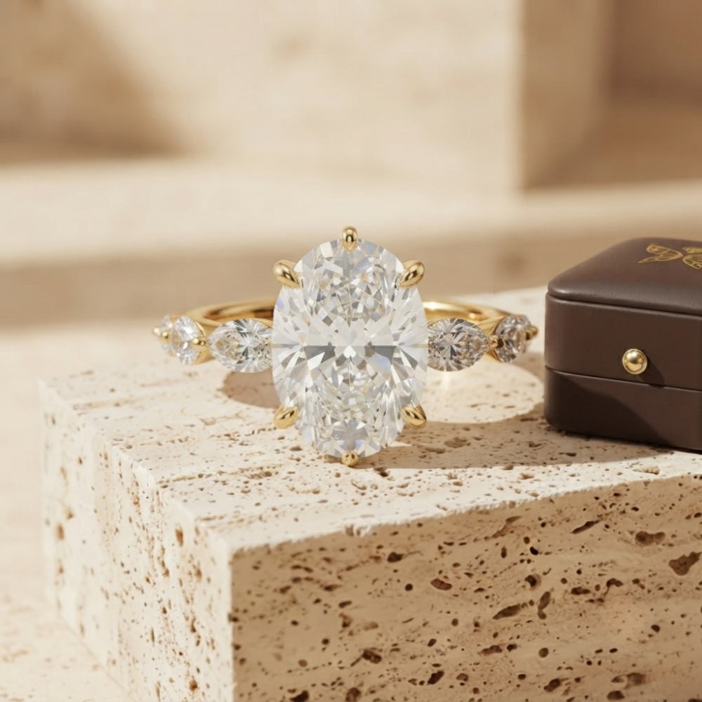 The Luminous Horizontal Oval & Marquise Diamond Statement Ring