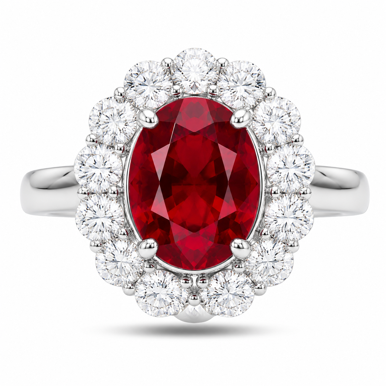 Ruby Halo Diamond Ring