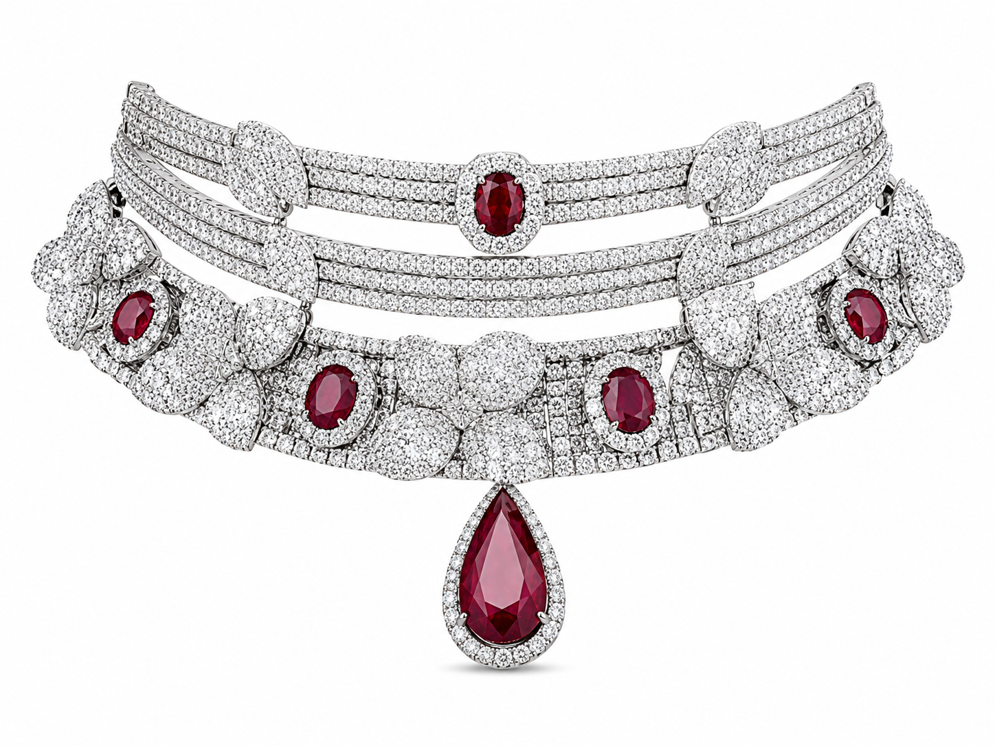 Ruby Diamond Choker Necklace