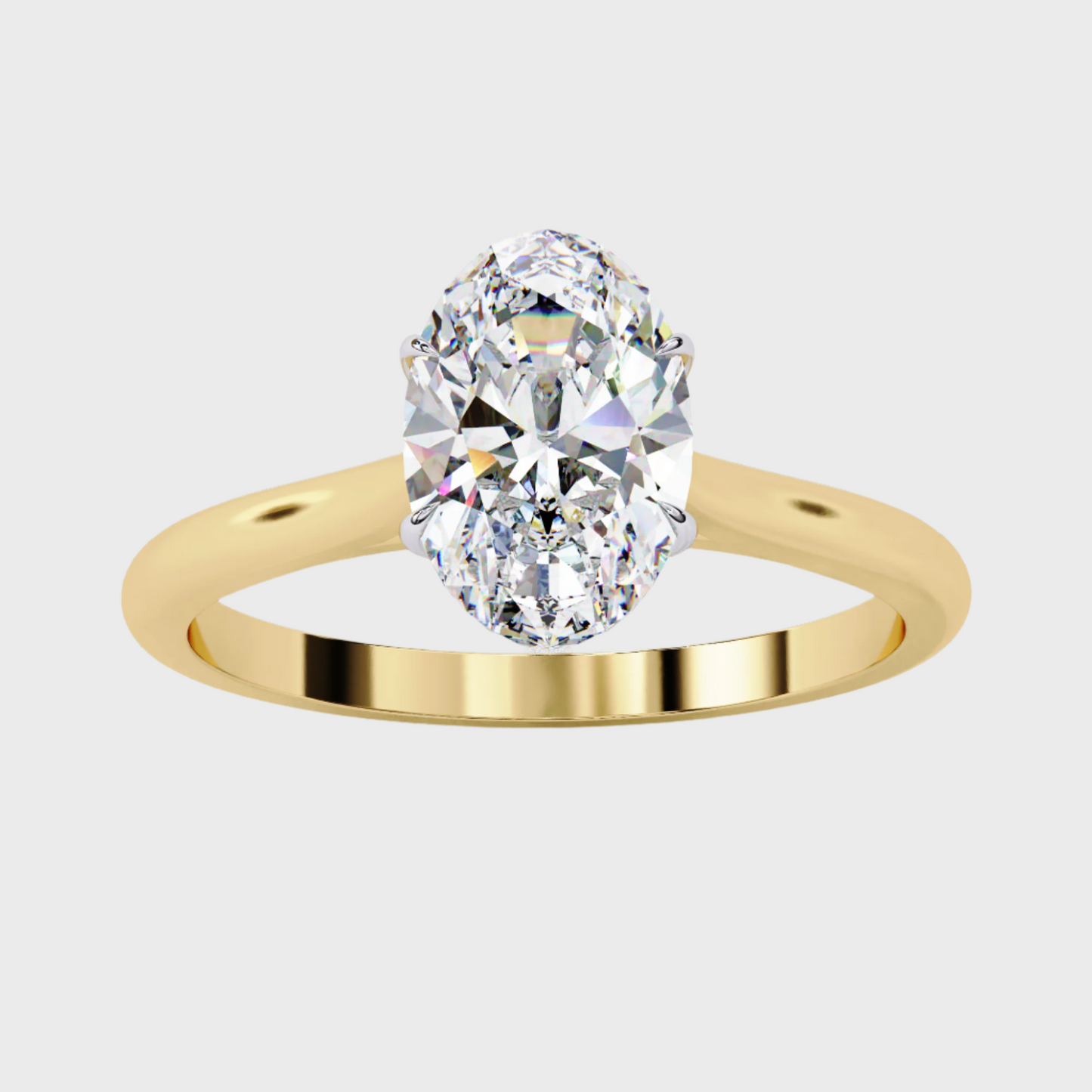 Oval-Cut Diamond Solitaire Engagement Ring in Rose Gold