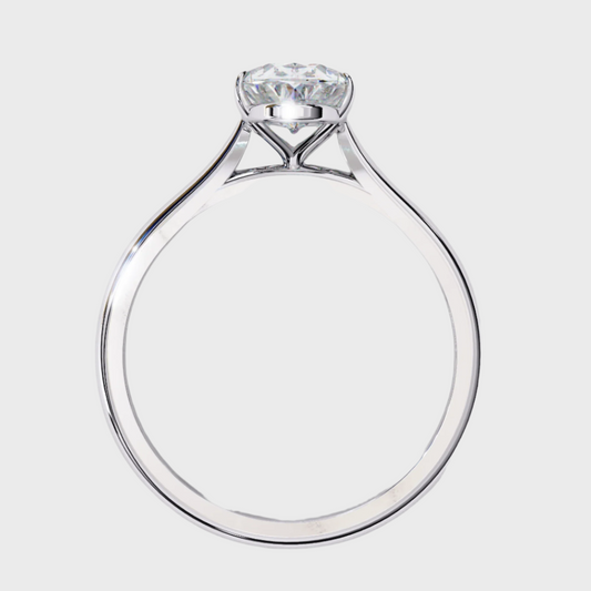 Oval-Cut Diamond Solitaire Engagement Ring in Rose Gold