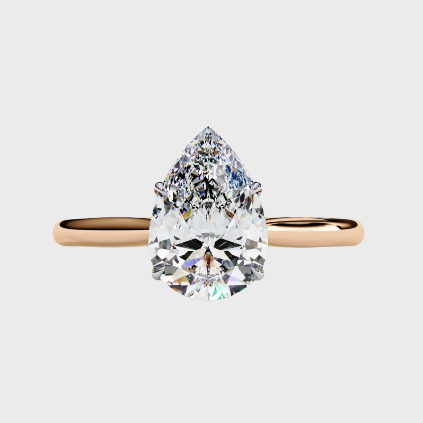Pear-Cut Diamond Solitaire Engagement Ring in Platinum