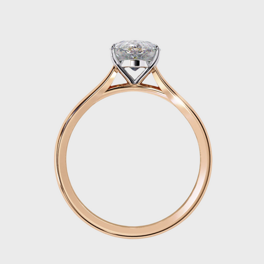 Pear-Cut Diamond Solitaire Engagement Ring in Platinum