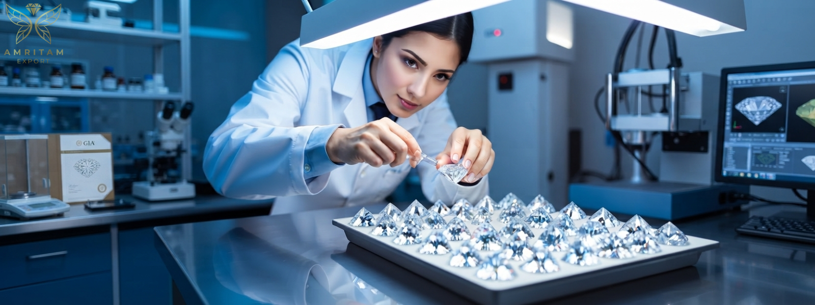 Amritam Export: Natural Diamonds vs. Lab-Grown Diamonds vs. Moissanite: Which Sparkles Brightest?