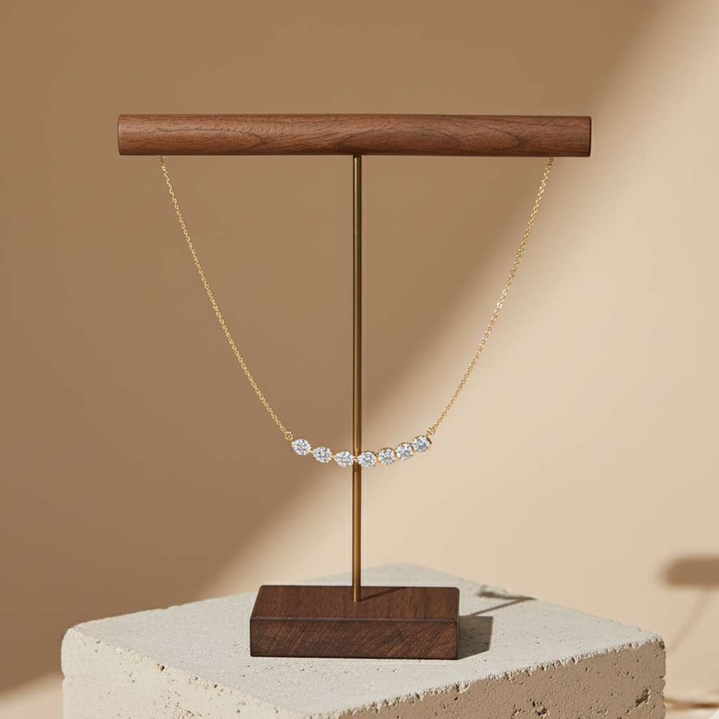 Princess Cut CVD Diamond Necklace – 925 Silver