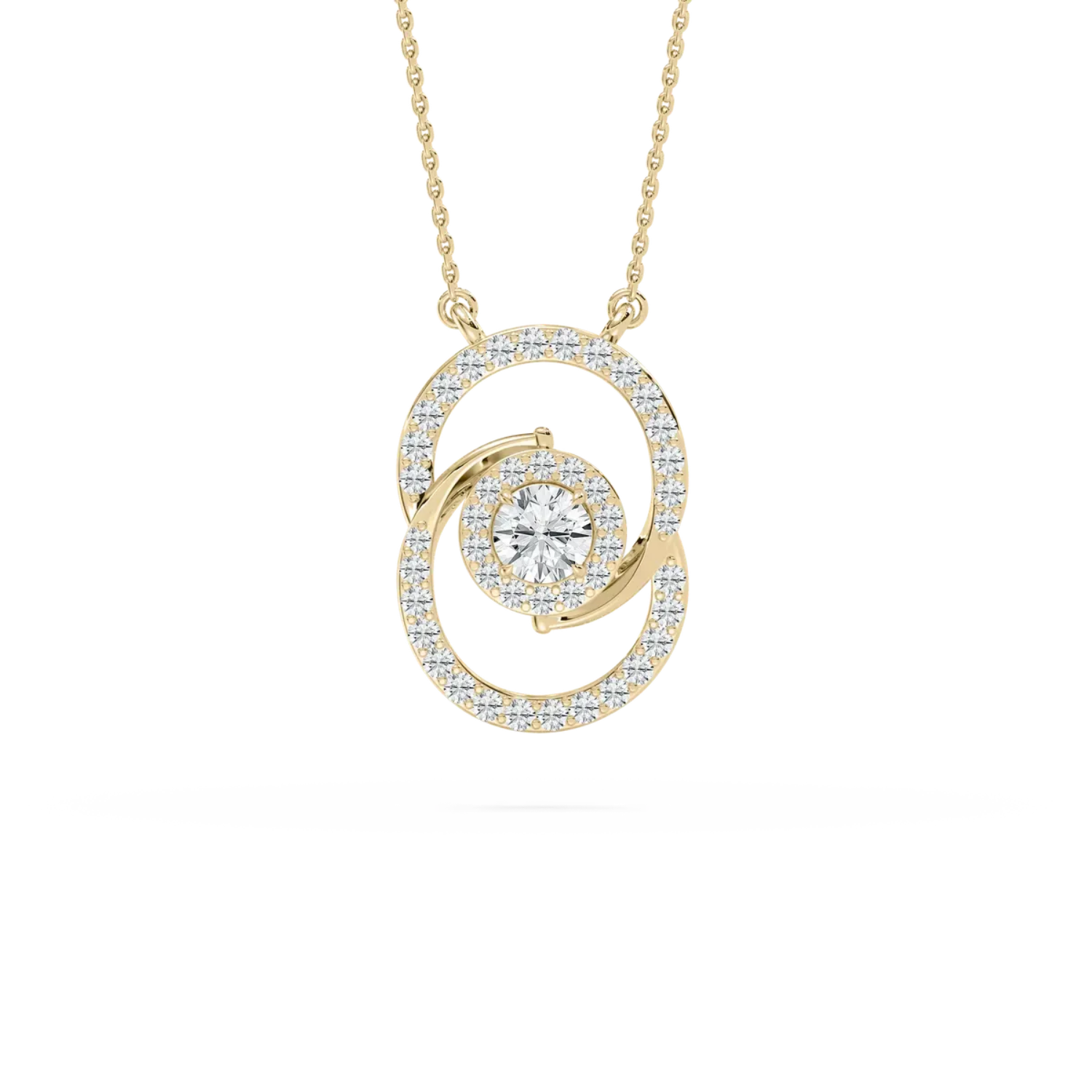 Infinity Circle Pendant Necklace – 925 Silver CVD Diamond Gold Plated Elegant Gift