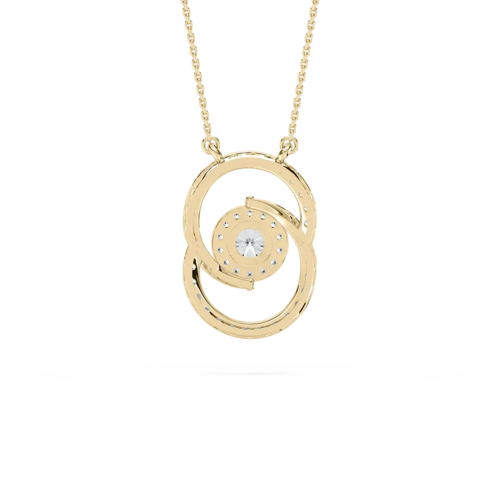 Infinity Circle Pendant Necklace – 925 Silver CVD Diamond Gold Plated Elegant Gift