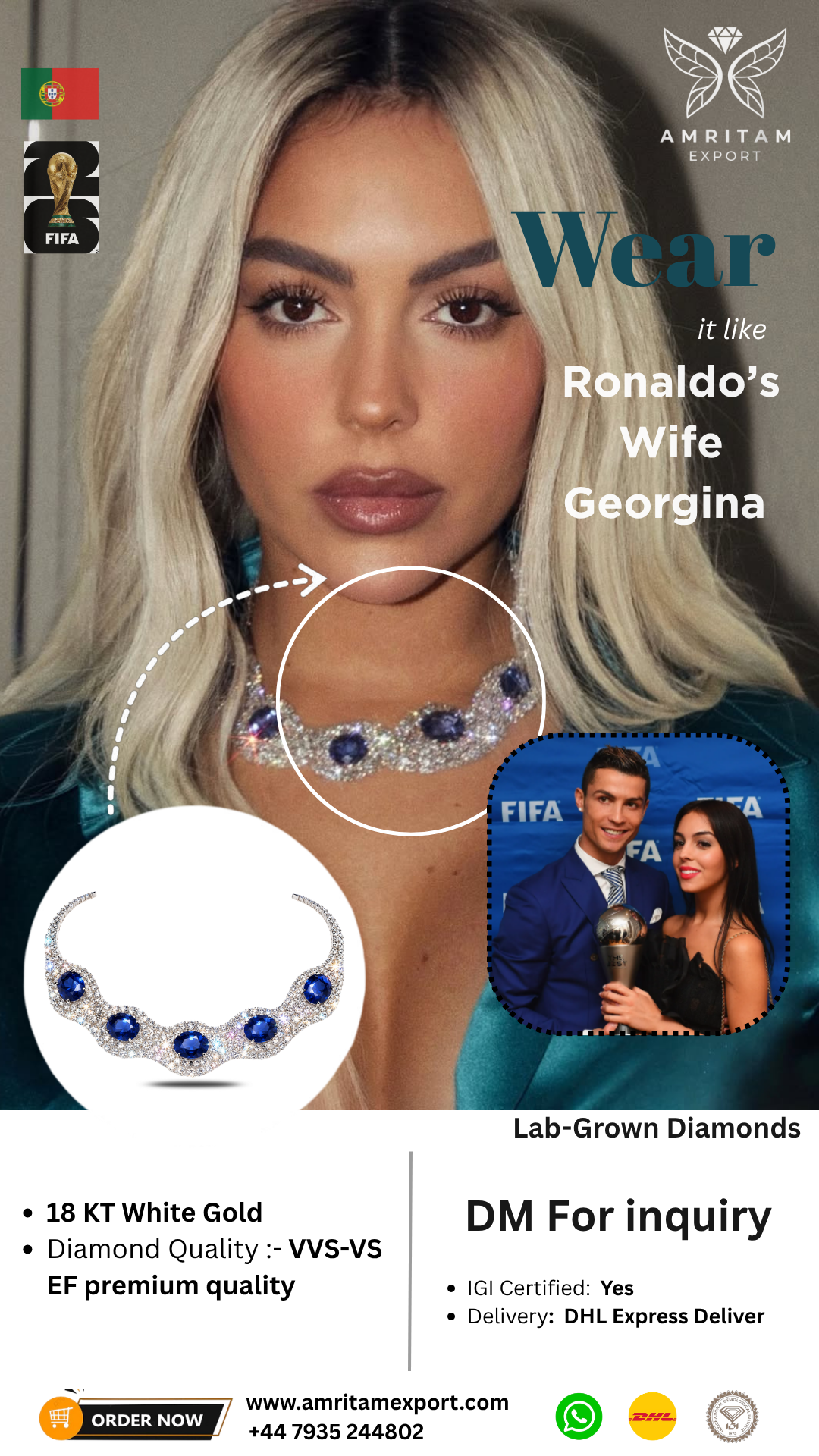 Blue Sapphire Diamond Statement Necklace