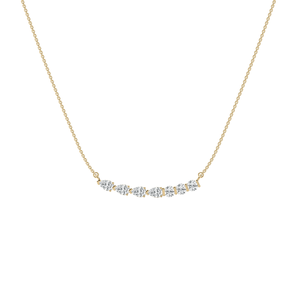 Princess Cut CVD Diamond Necklace – 925 Silver