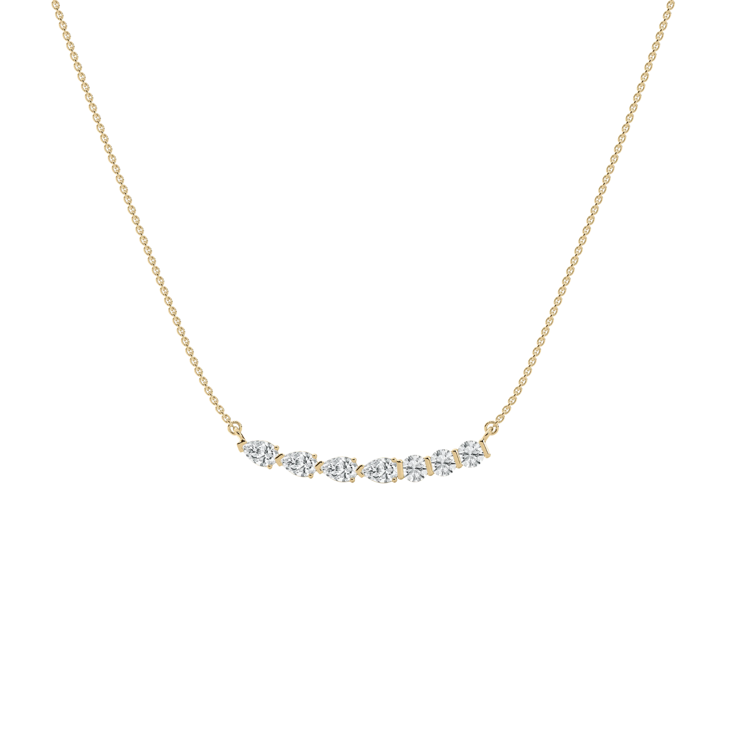 Princess Cut CVD Diamond Necklace – 925 Silver