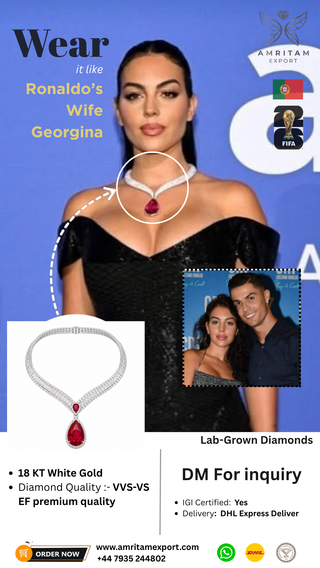 Ruby Drop Diamond Necklace
