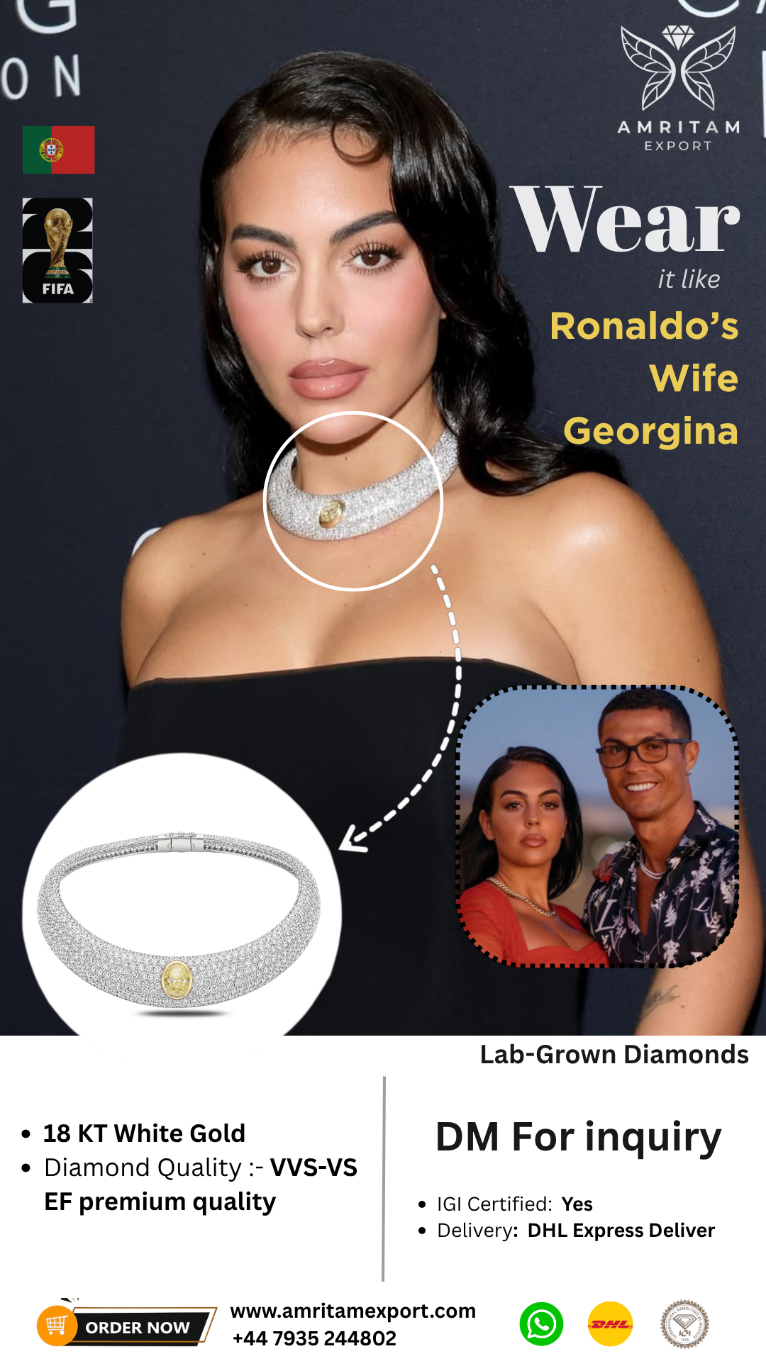 Diamond Pavé Choker Necklace with Yellow Diamond Accent&nbsp;