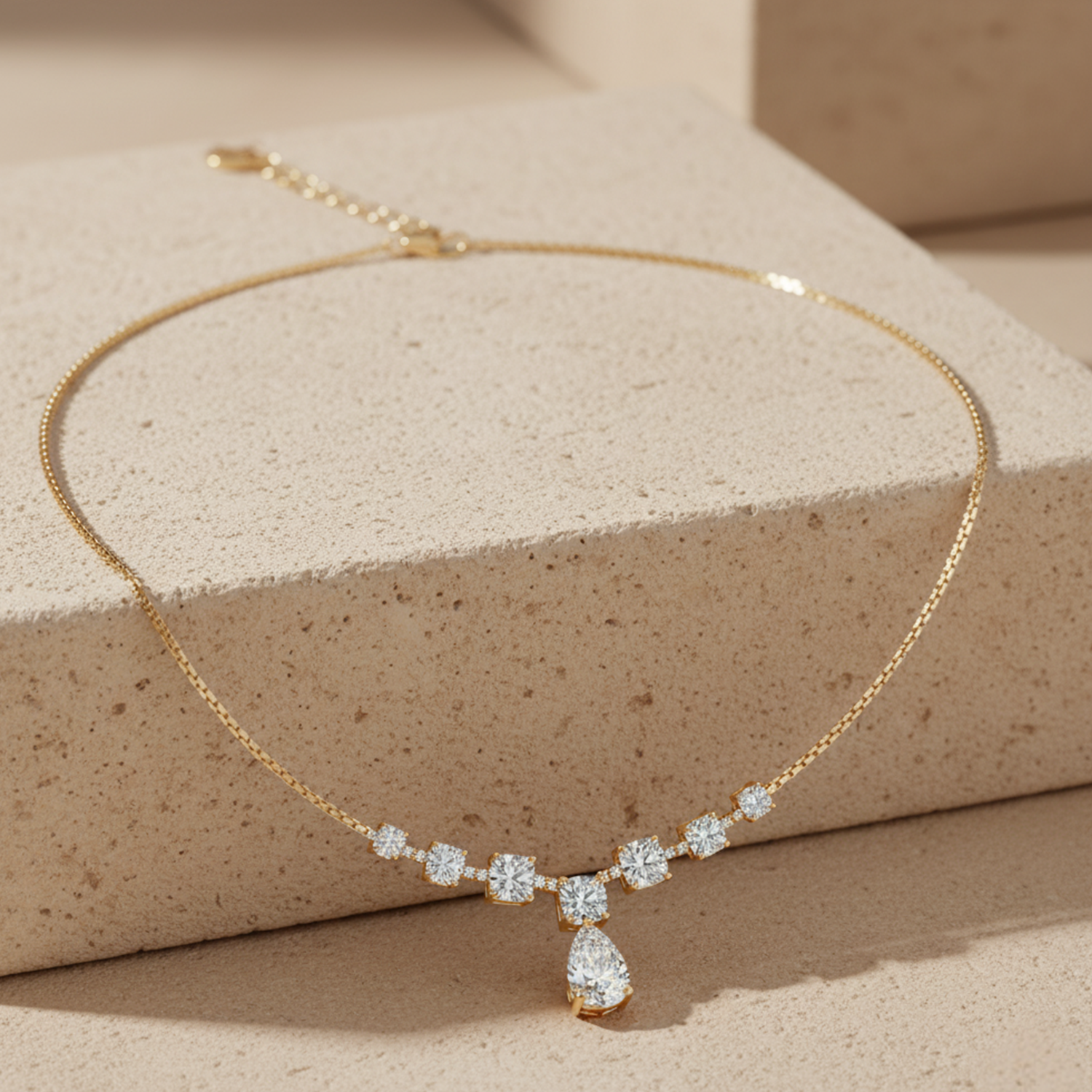 Pear Drop CVD Diamond Necklace – 925 Silver