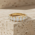 The Crown Elegance Oval Diamond Half Eternity Ring