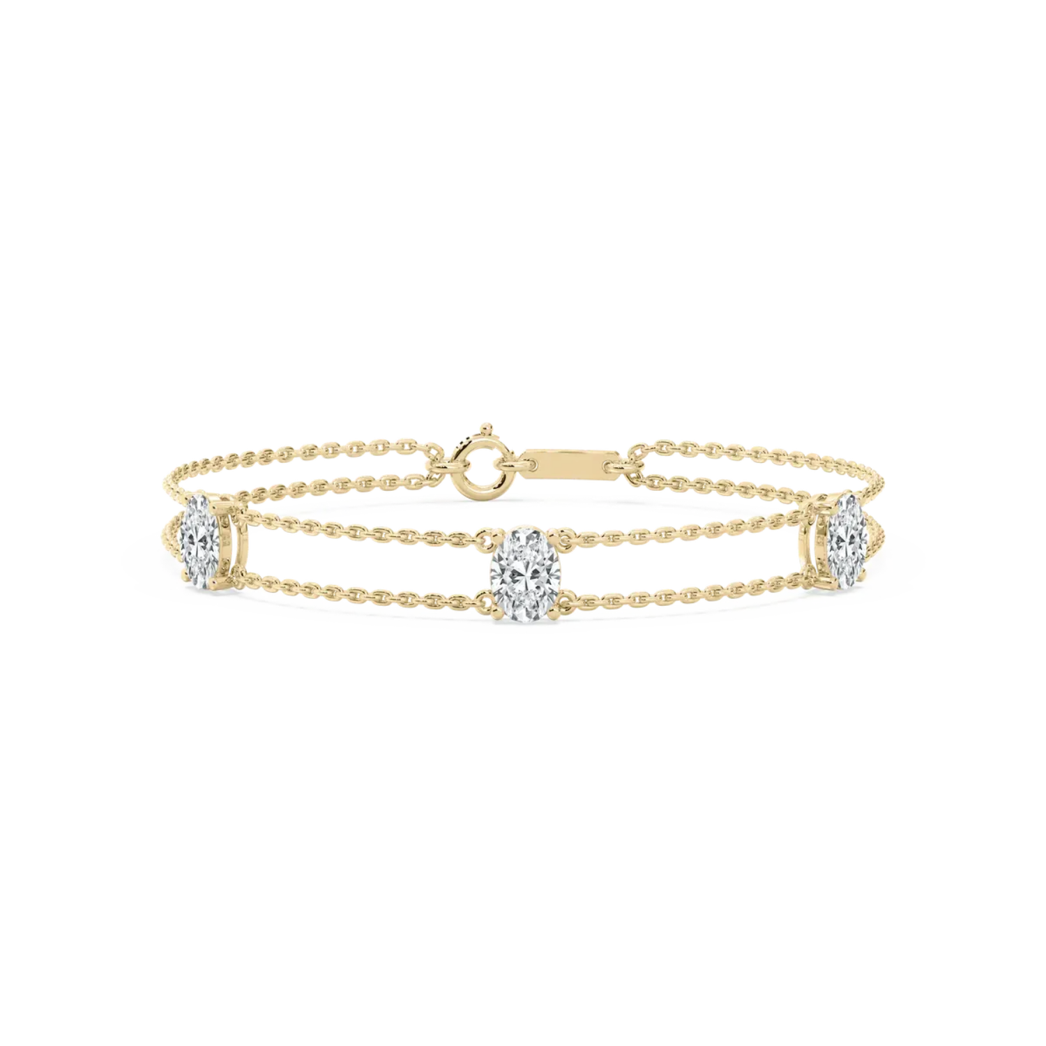 Minimalist Oval CVD Diamond Bracelet – 925 Silver