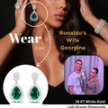 Emerald Pear Drop Diamond Earrings