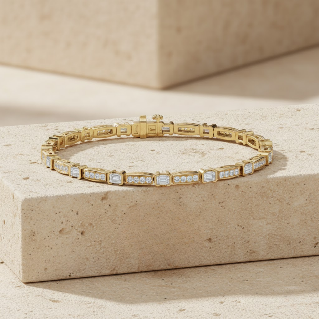 Elegant CVD Diamond Tennis Bracelet – 925 Silver