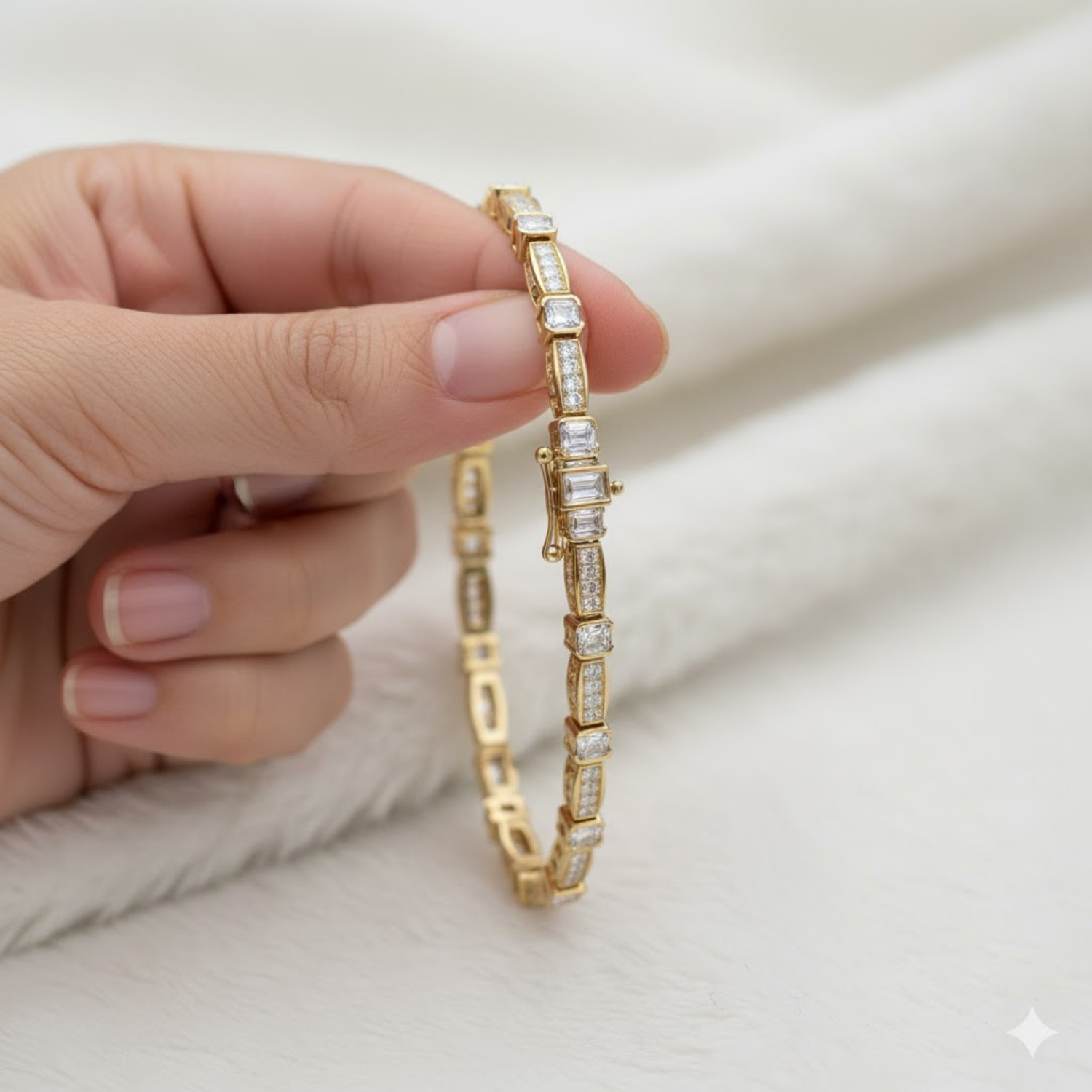 Elegant CVD Diamond Tennis Bracelet – 925 Silver