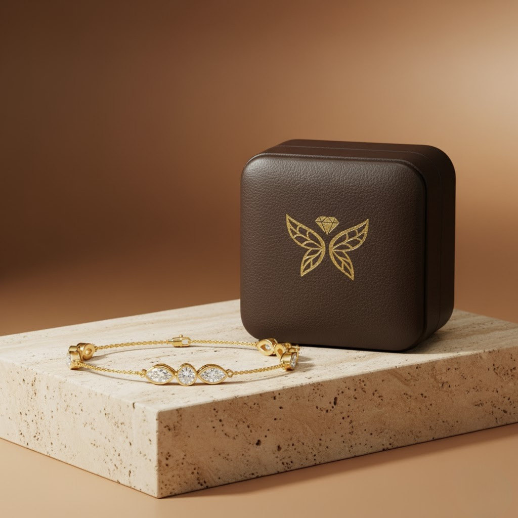 Delicate CVD Diamond Bar Bracelet – 925 Silver