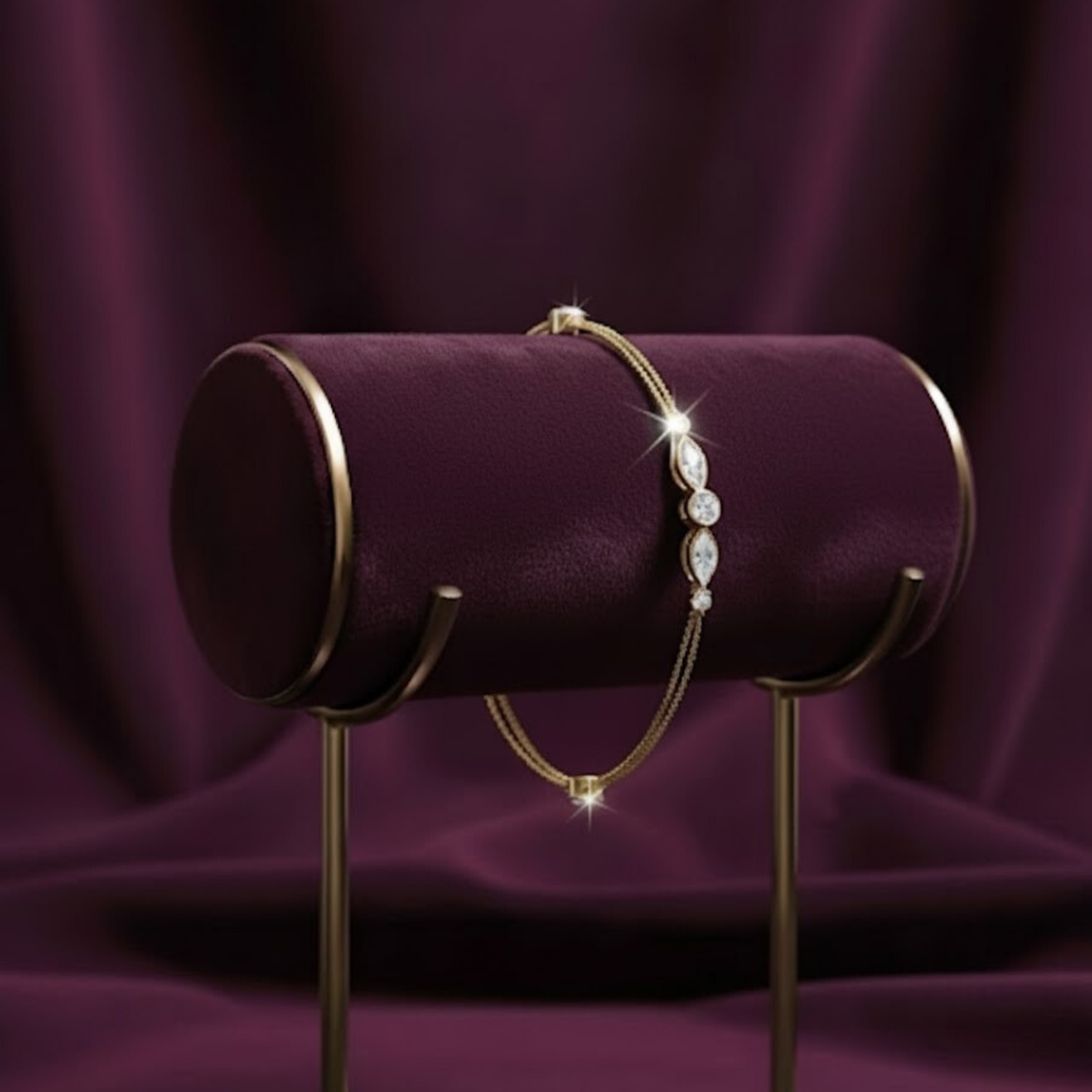 Delicate CVD Diamond Bar Bracelet – 925 Silver