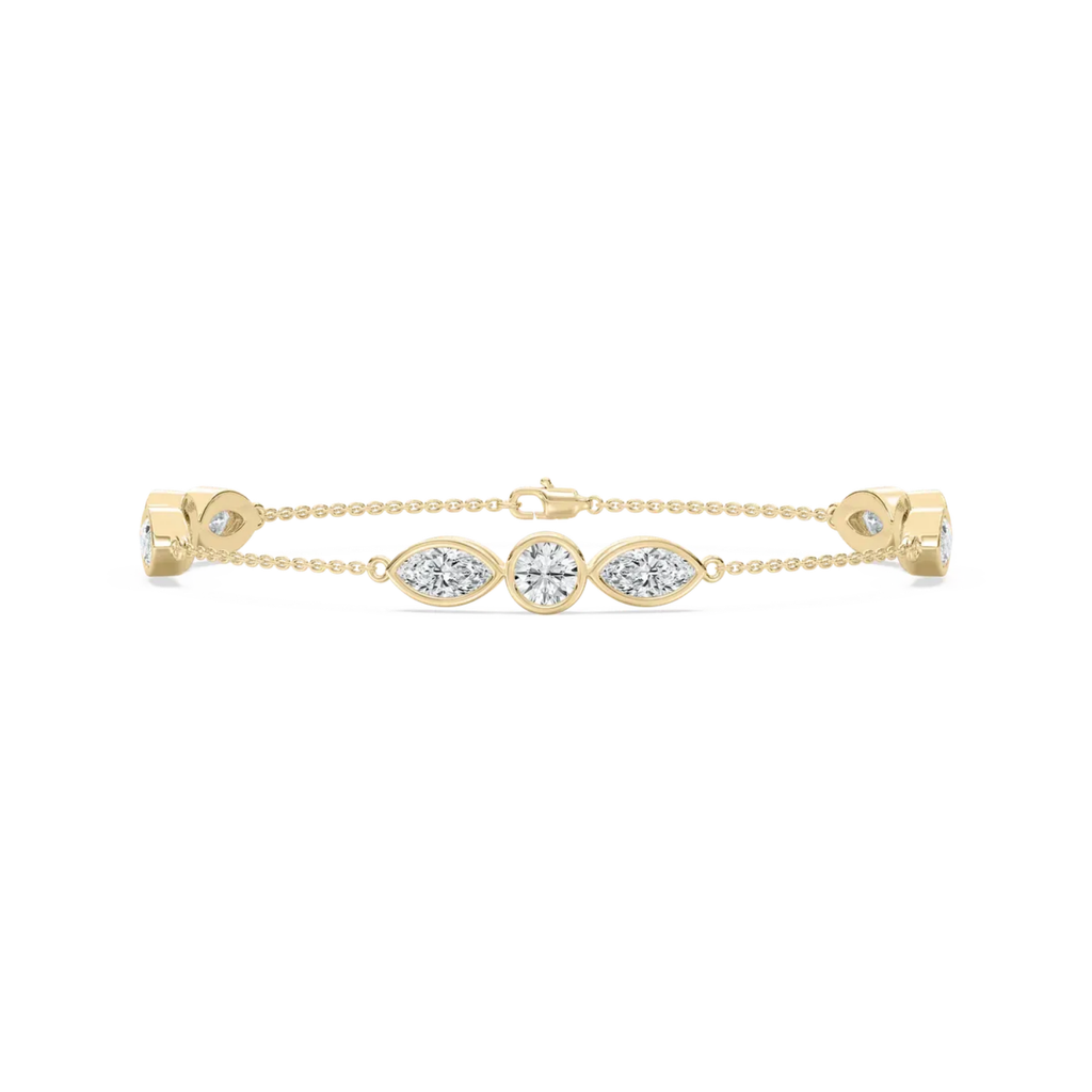 Delicate CVD Diamond Bar Bracelet – 925 Silver