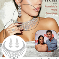 Diamond Waterfall Bridal Necklace &amp; Earrings Set