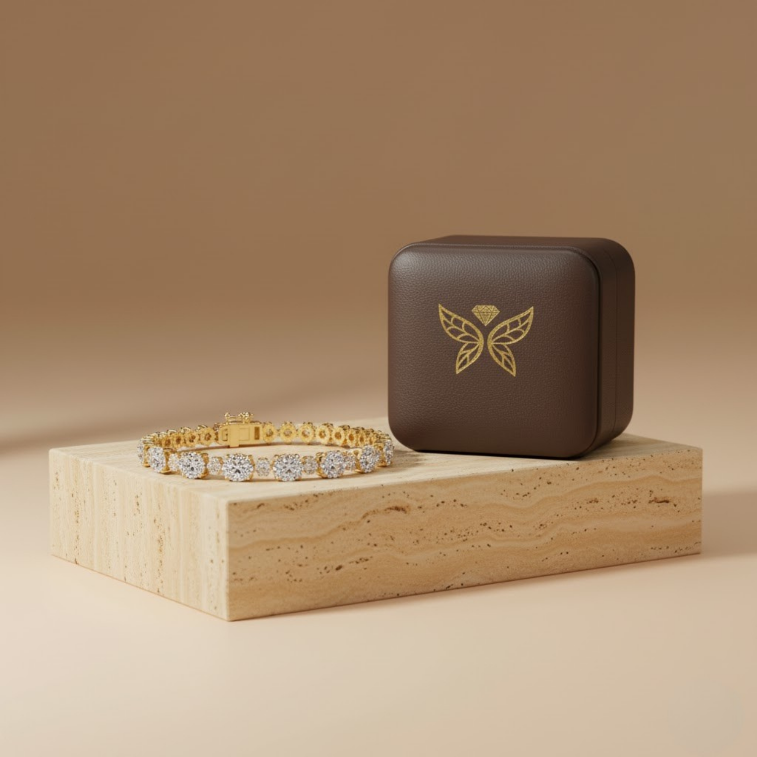 Oval & Round Cluster CVD Diamond Bracelet – 925 Silver