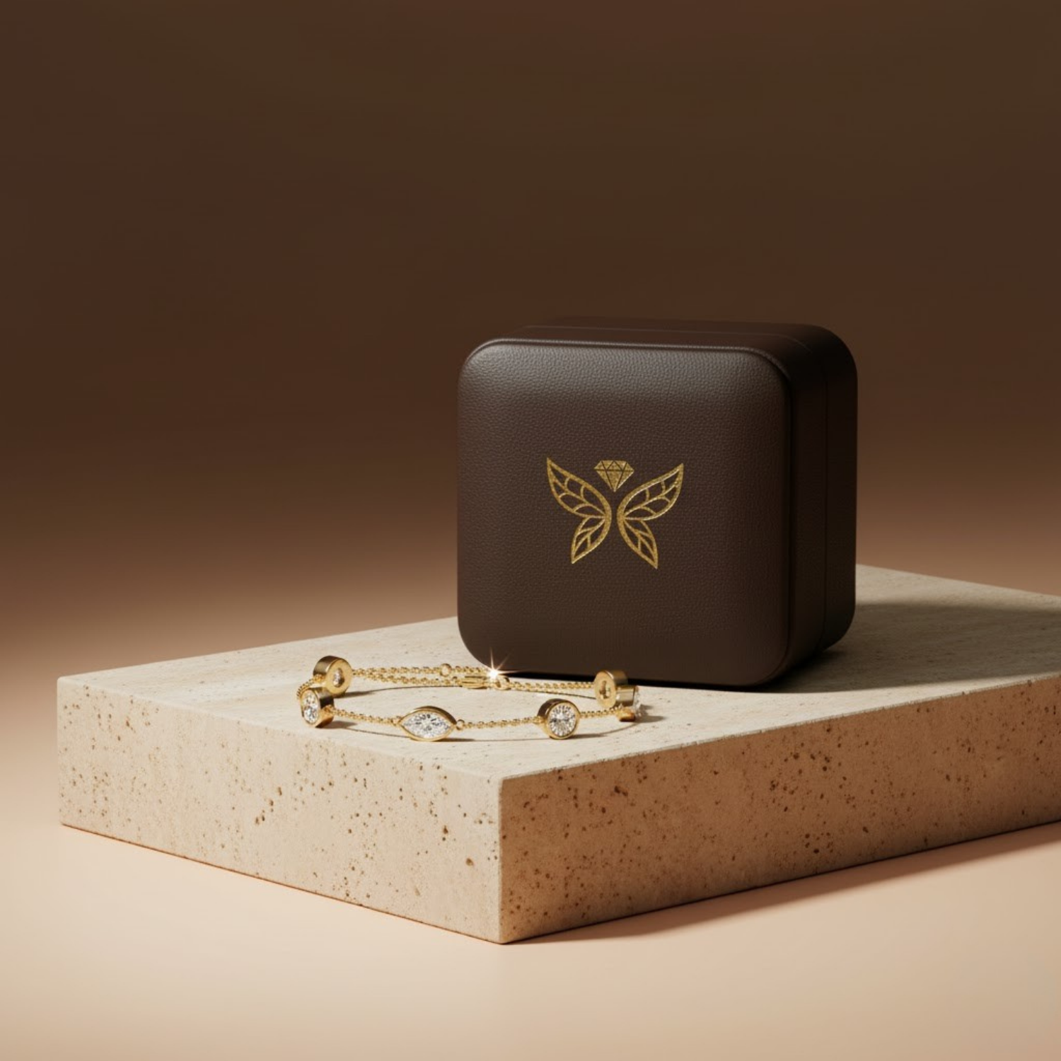 Marquise & Round CVD Diamond Bracelet – 925 Silver