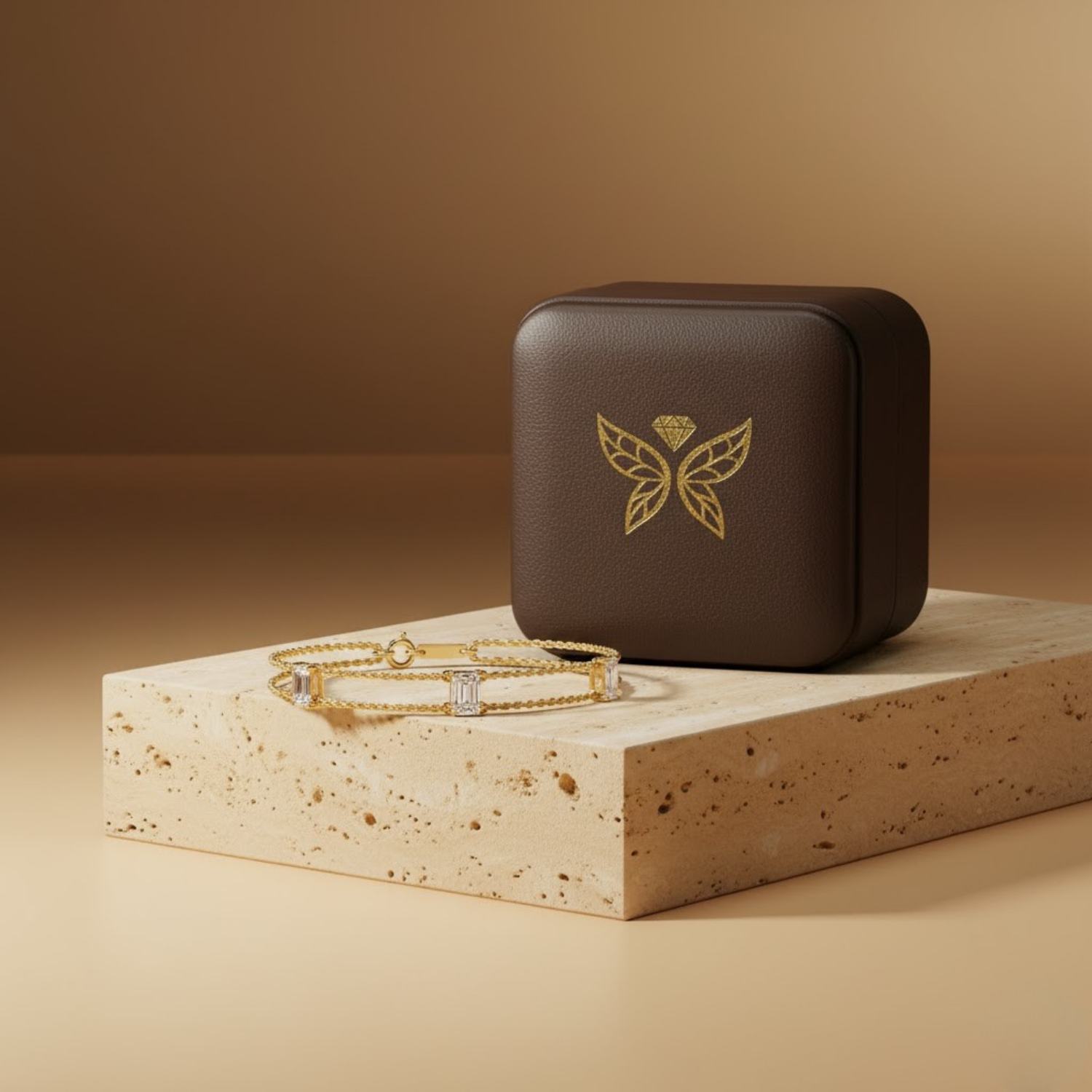 Baguette Cut CVD Diamond Bracelet – 925 Silver