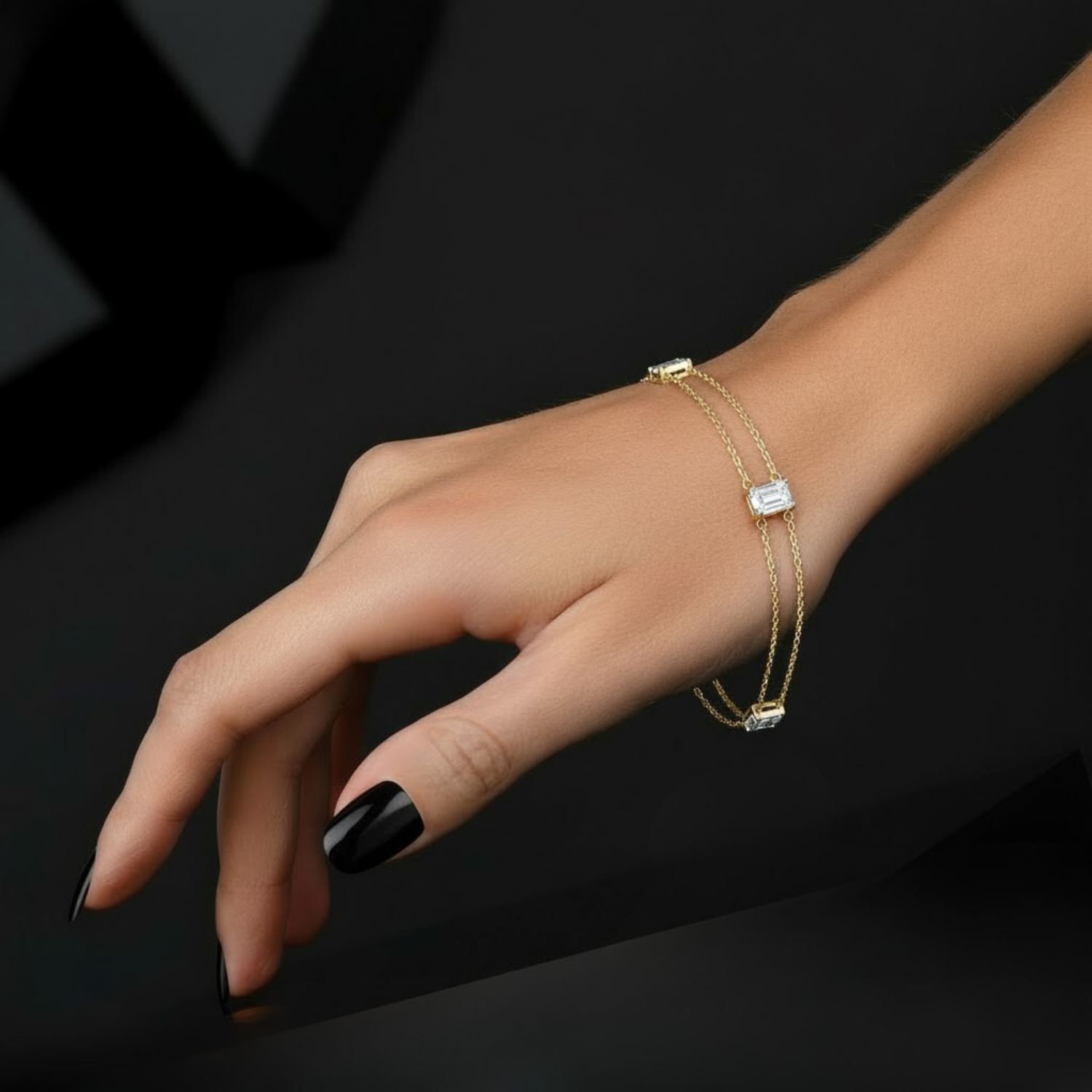 Baguette Cut CVD Diamond Bracelet – 925 Silver