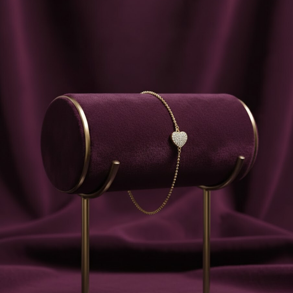 Adjustable Heart CVD Diamond Bracelet – 925 Silver