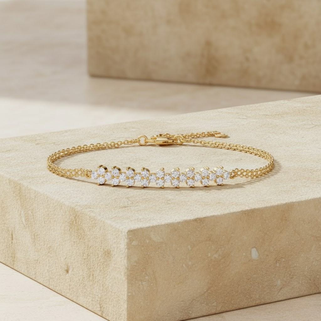 Pear Drop CVD Diamond Bracelet – 925 Silver