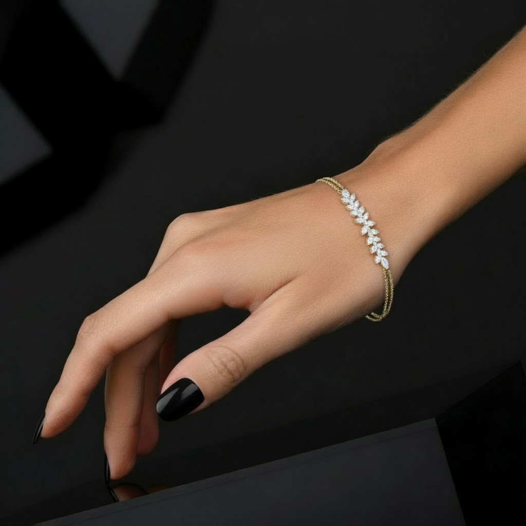 Pear Drop CVD Diamond Bracelet – 925 Silver