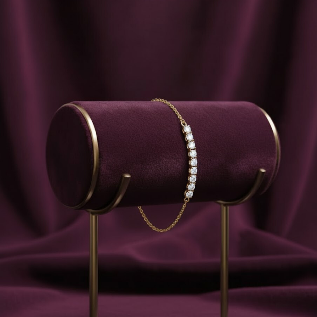 Round Cut CVD Diamond Bracelet – 925 Silver