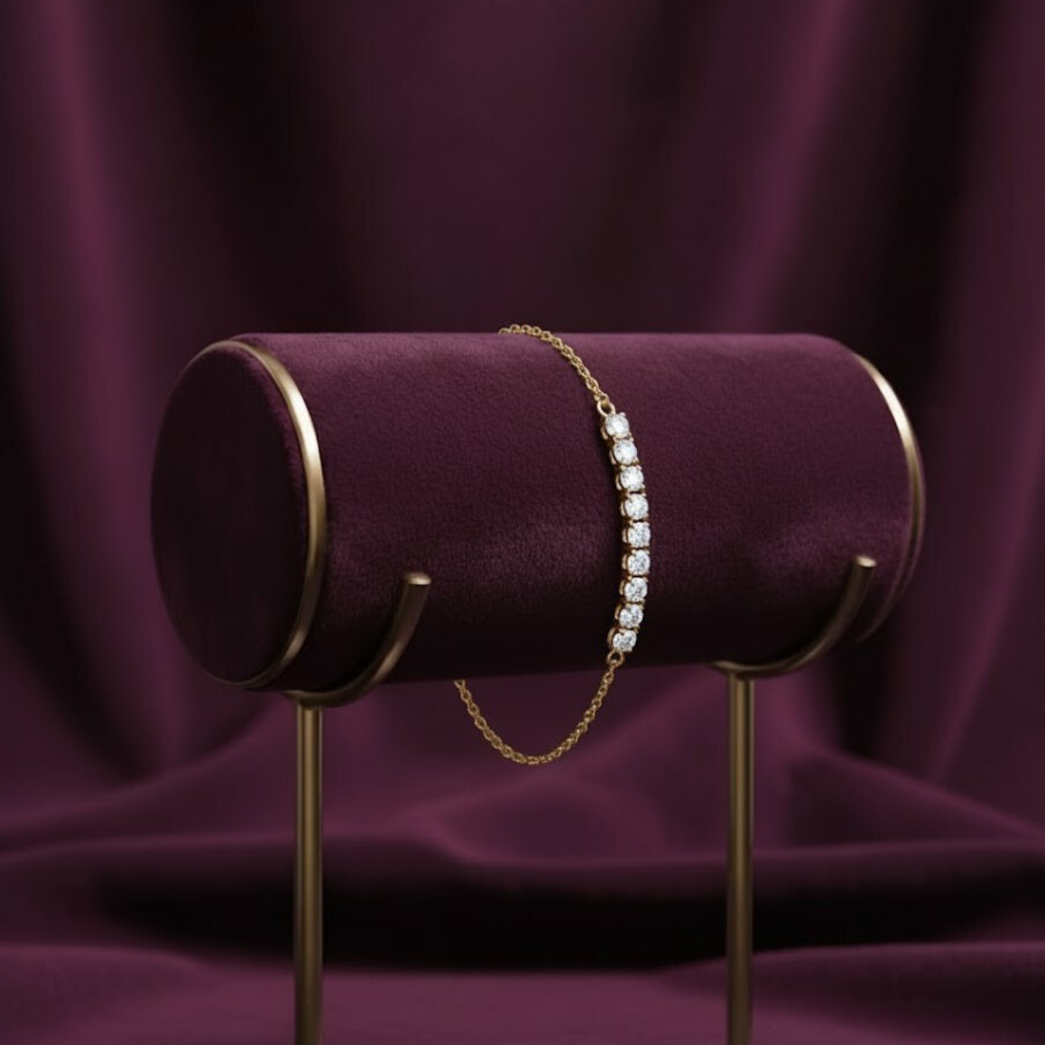 Round Cut CVD Diamond Bracelet – 925 Silver