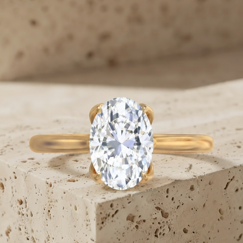 The Eternal Grace Horizontal Oval Solitaire Ring