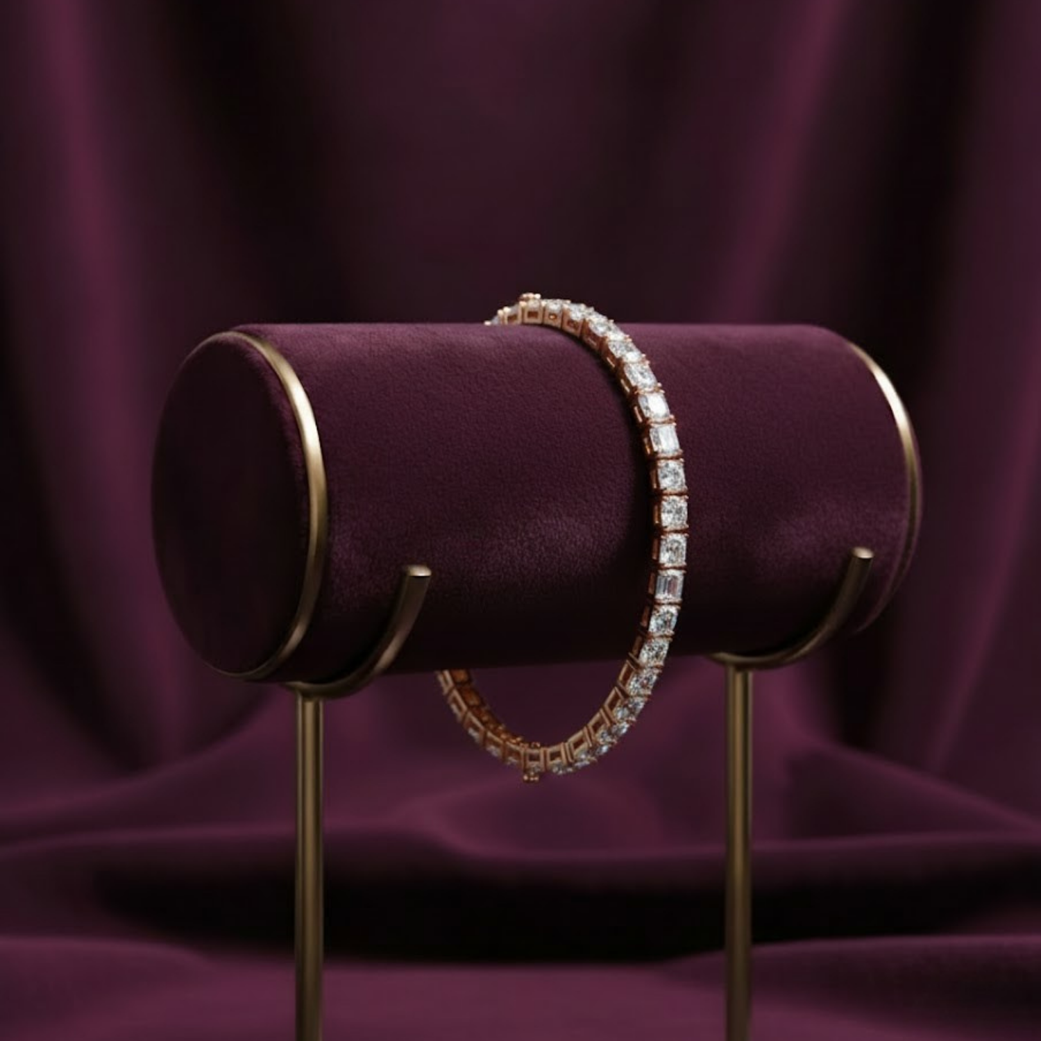 Emerald & Round Cut Tennis Bracelet – 925 Silver