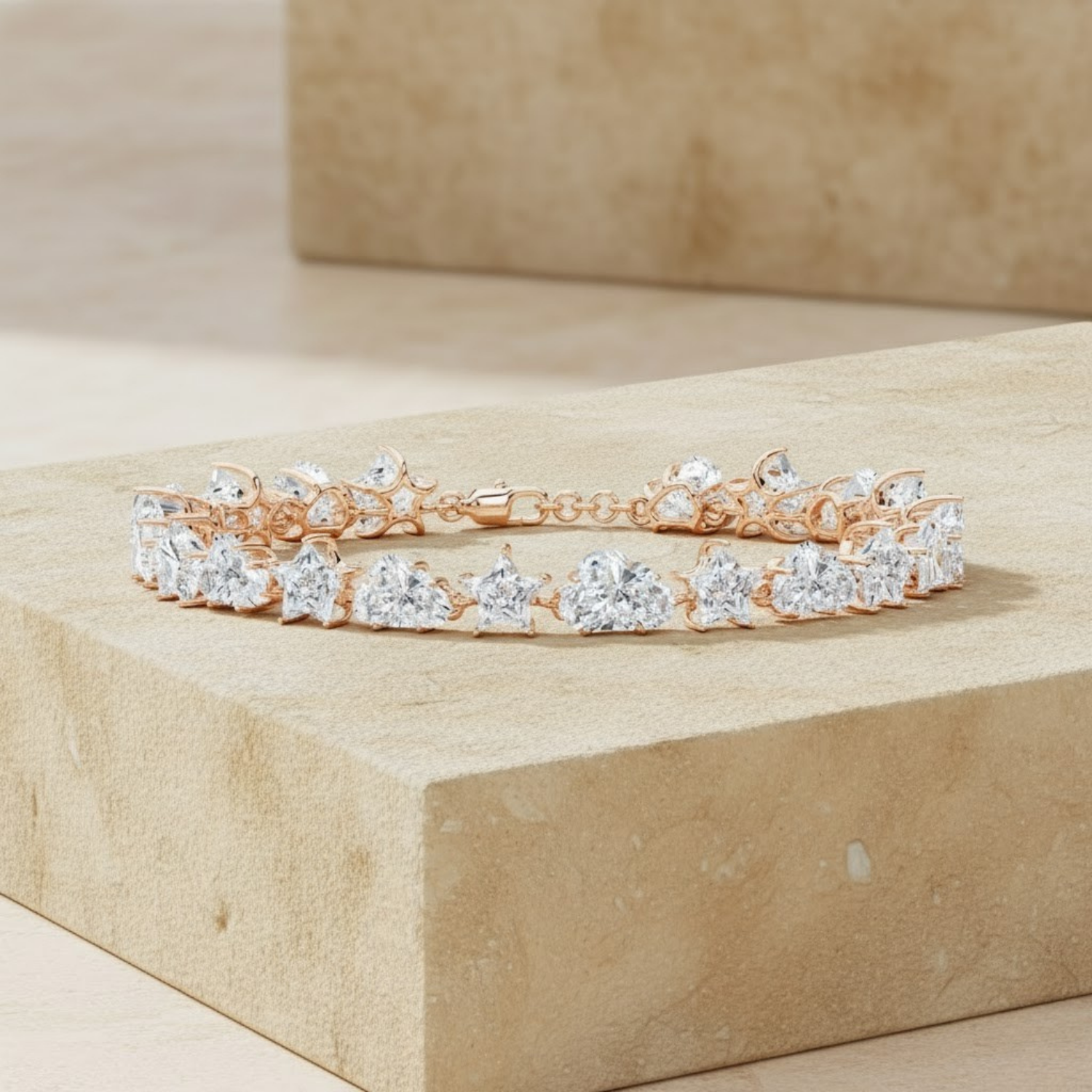 Star & Cloud CVD Diamond Bracelet – 925 Silver