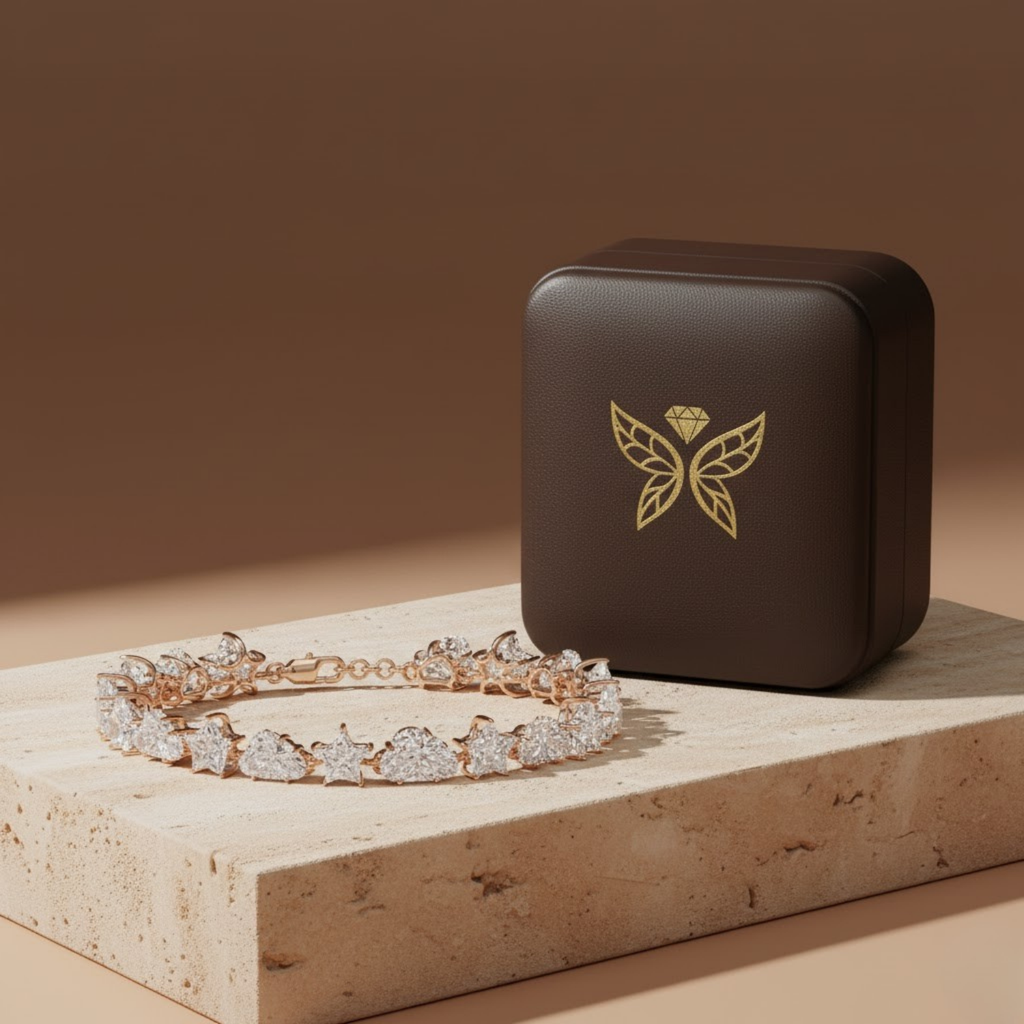 Star & Cloud CVD Diamond Bracelet – 925 Silver