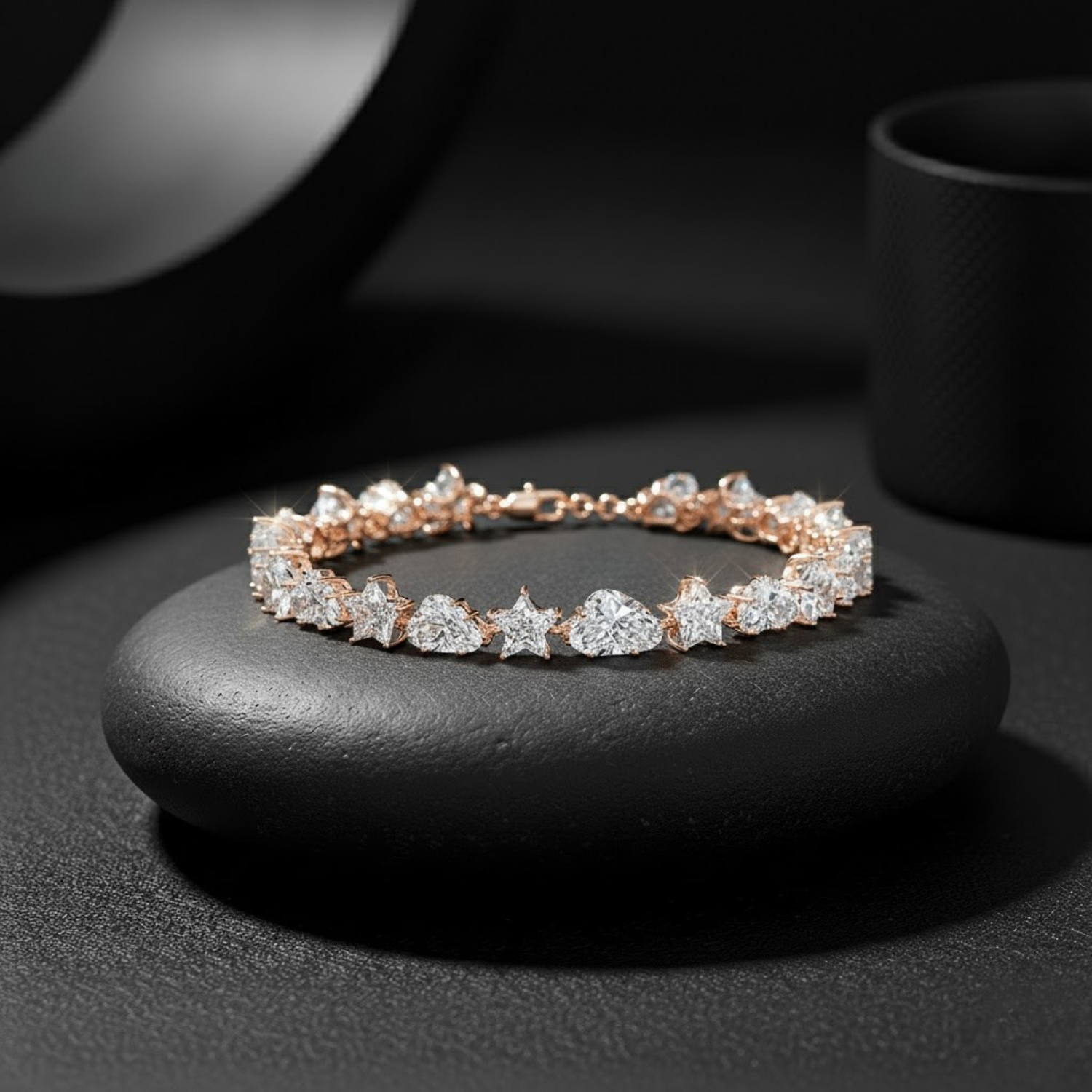 Star & Cloud CVD Diamond Bracelet – 925 Silver