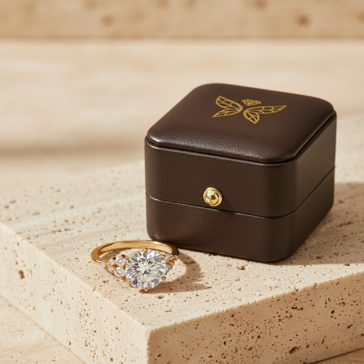 Round Solitaire CVD Diamond Ring – 925 Silver Engagement Ring