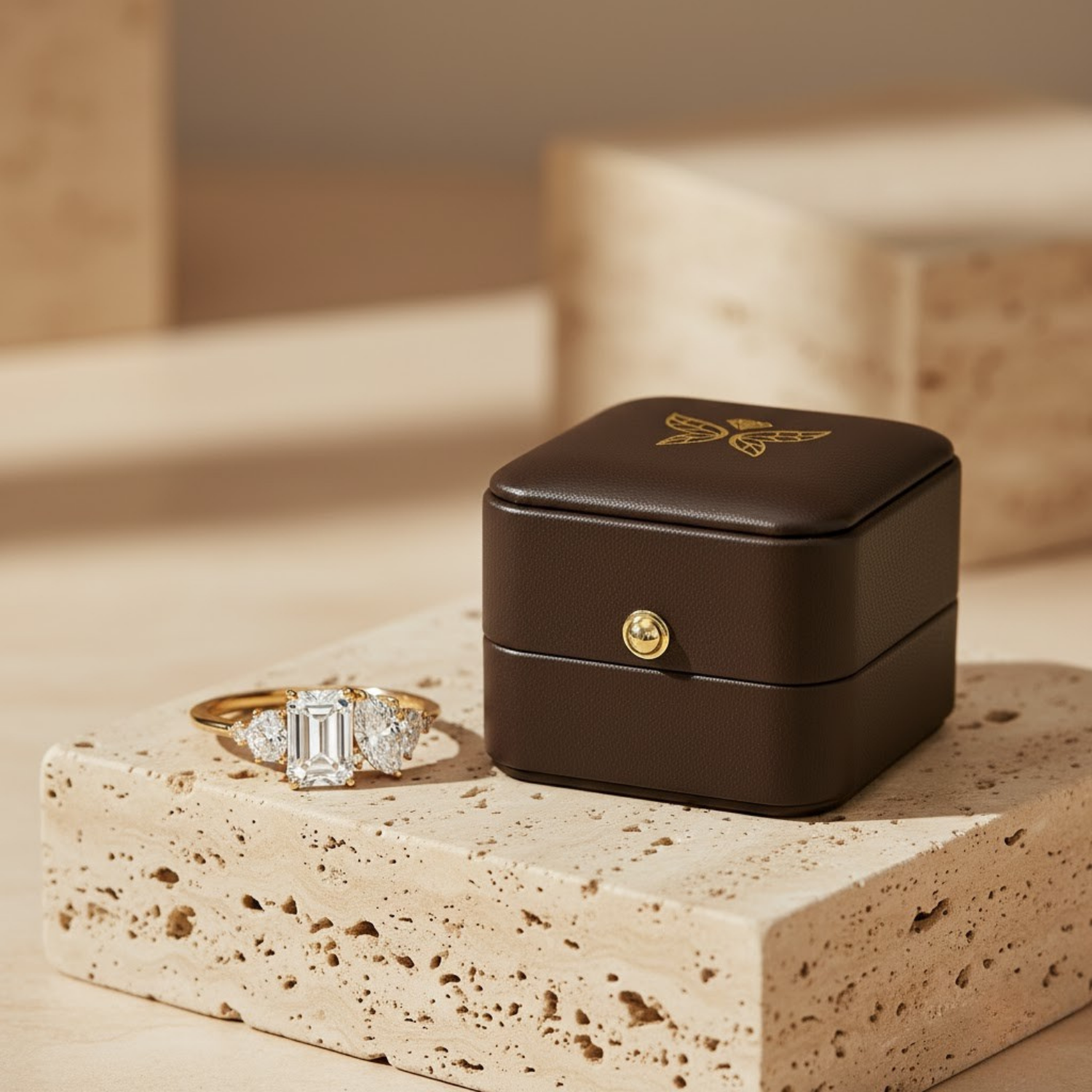 Toi et Moi Diamond Ring – 925 Silver Minimalist Bridal Jewelry